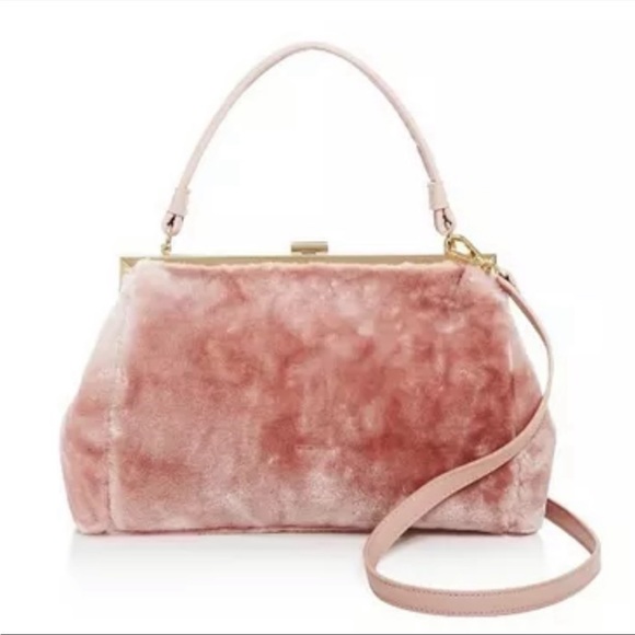 Sunset and Spring Blush Pink Faux Fur Purse - Picture 1 of 5